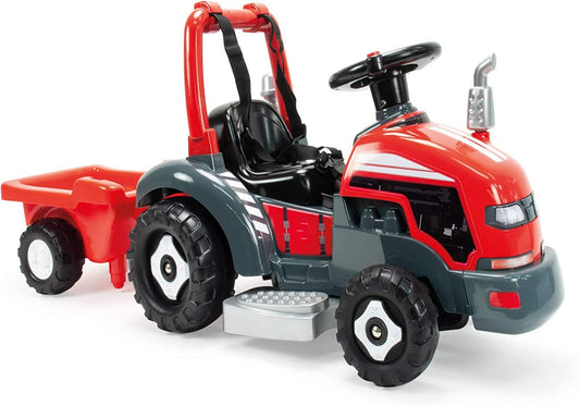 Little Tractor 6V Recommended for Children over 2 Years Old Convertible into Ride-on toy with a Trailer and Steering Wheel